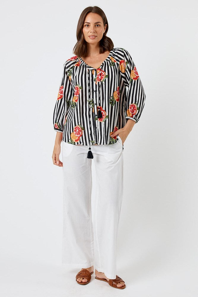 Kabana Inis Buttoned Top Black