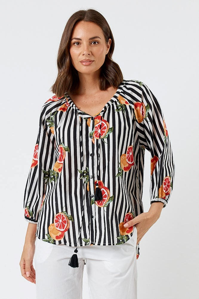 Kabana Inis Buttoned Top Black
