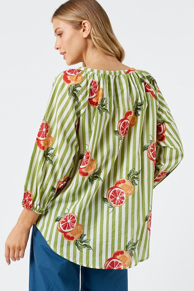 Kabana Inis Buttoned Top Khaki