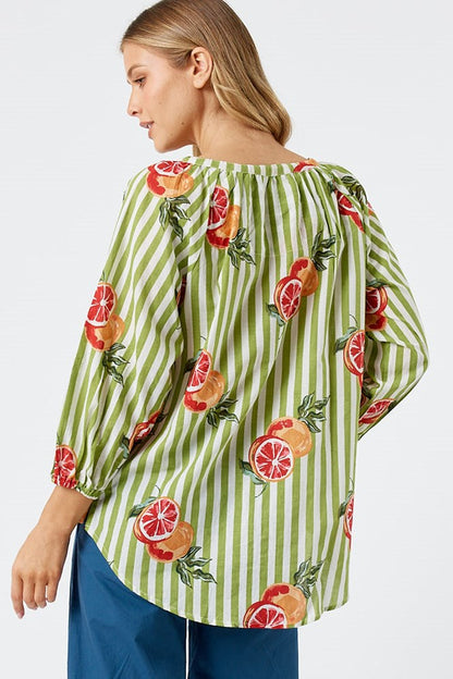 Kabana Inis Buttoned Top Khaki