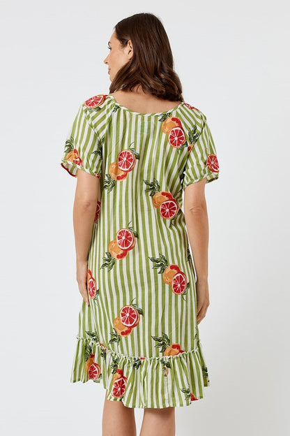 Kabana Inis Shirred Dress Khaki