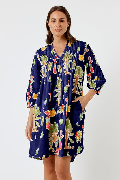 Kabana Sabrina Tuck Dress Navy
