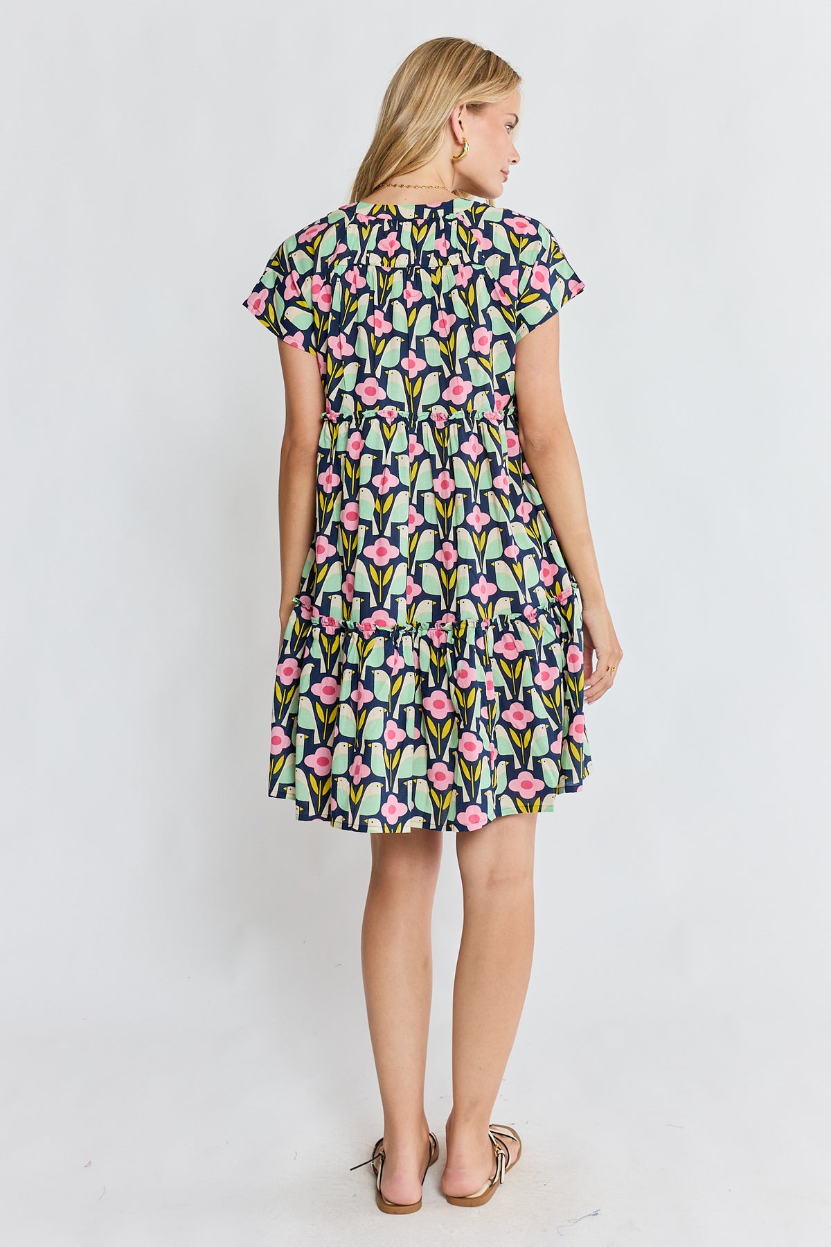 IBSA Maya Tiered Dress Navy