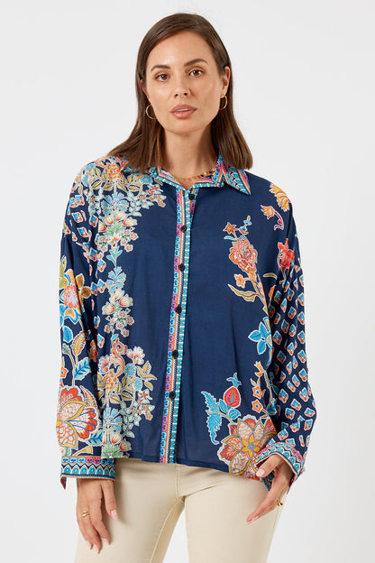 LulaLife Arden Shirt Navy
