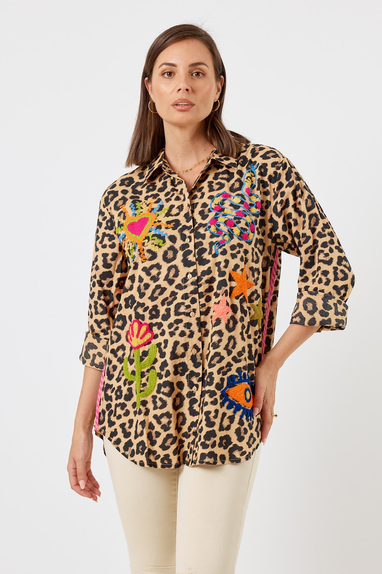 LulaLife Azure Shirt Leopard