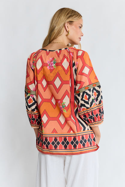LulaLife Bella Vista Top Tangerine