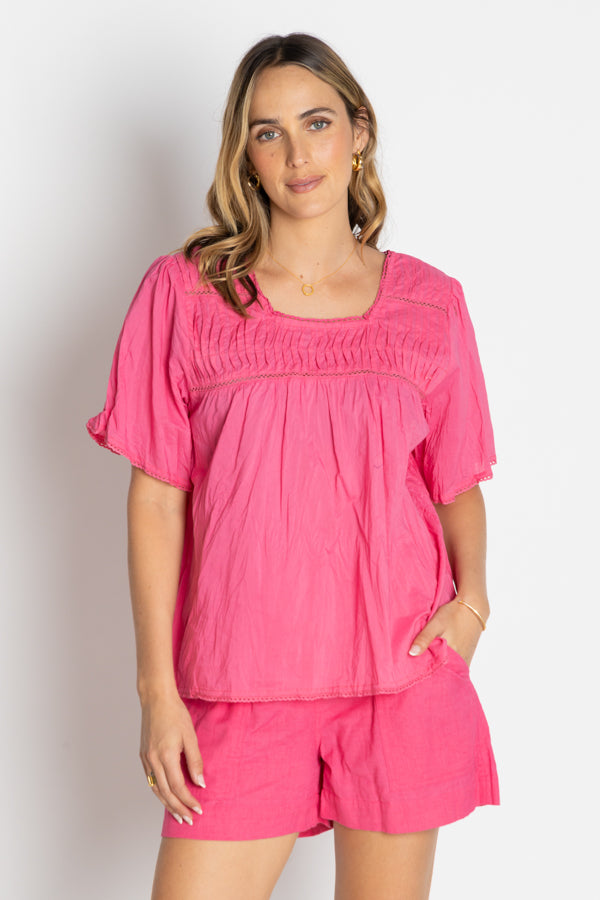 LulaLife Celeste Cropped Top Pink