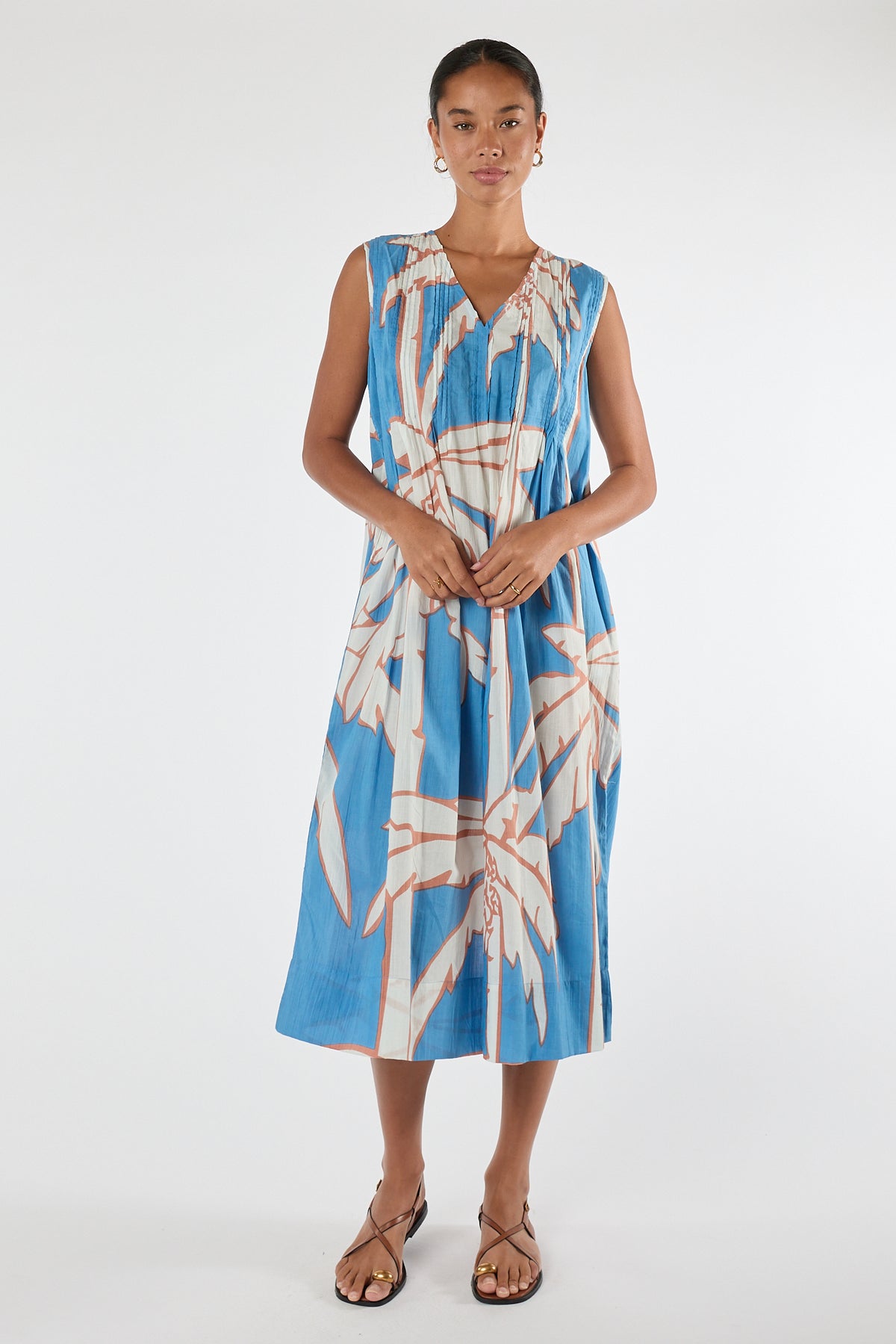 LulaLife Colette S/L Midi Sky