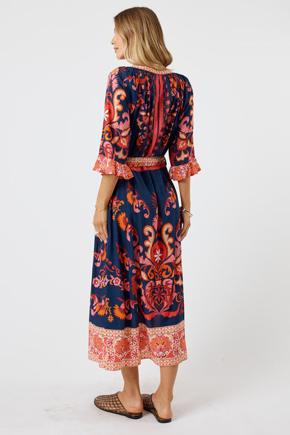 LulaLife Enid Midi Navy