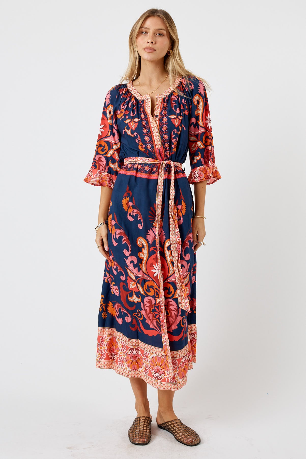 LulaLife Enid Midi Navy