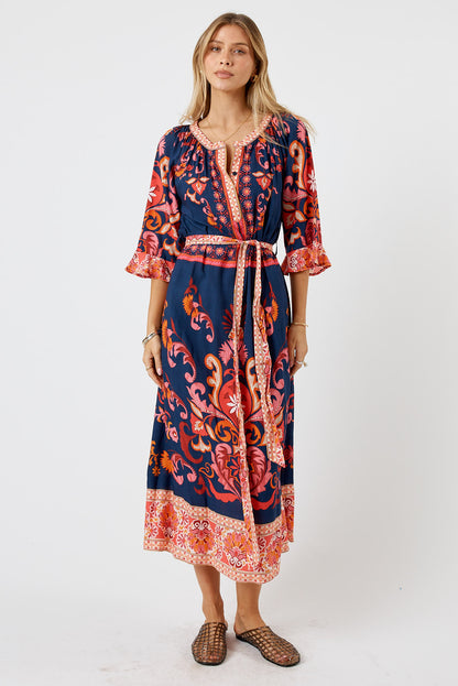 LulaLife Enid Midi Navy
