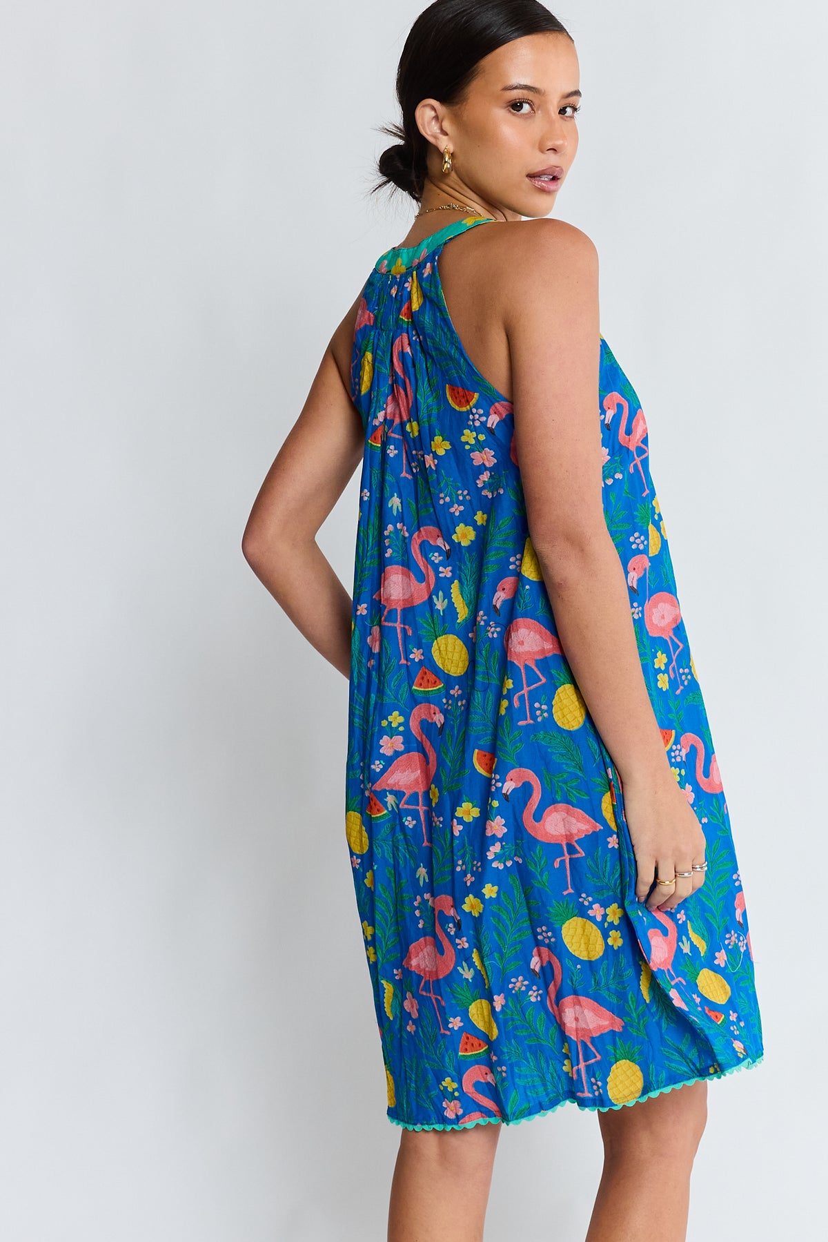 LulaLife Flamingo Sundress Azure