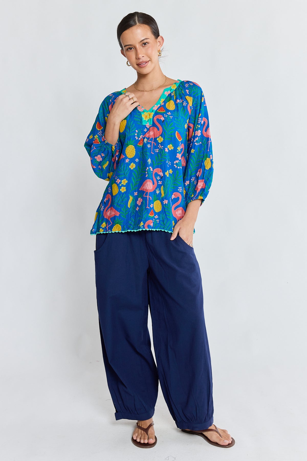 LulaLife Flamingo Top Azure