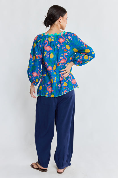 LulaLife Flamingo Top Azure