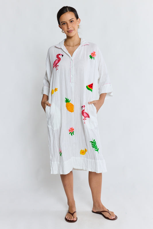 LulaLife Florida Kaftan White