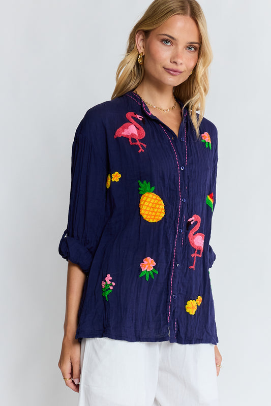 LulaLife Florida Shirt Navy