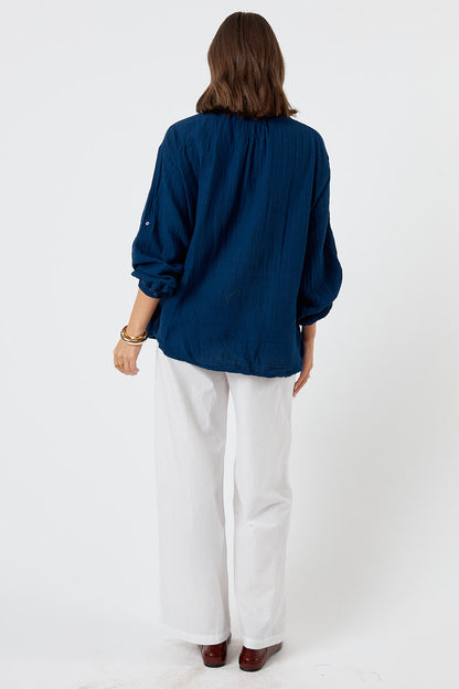 LulaLife Howdy Shirt Navy