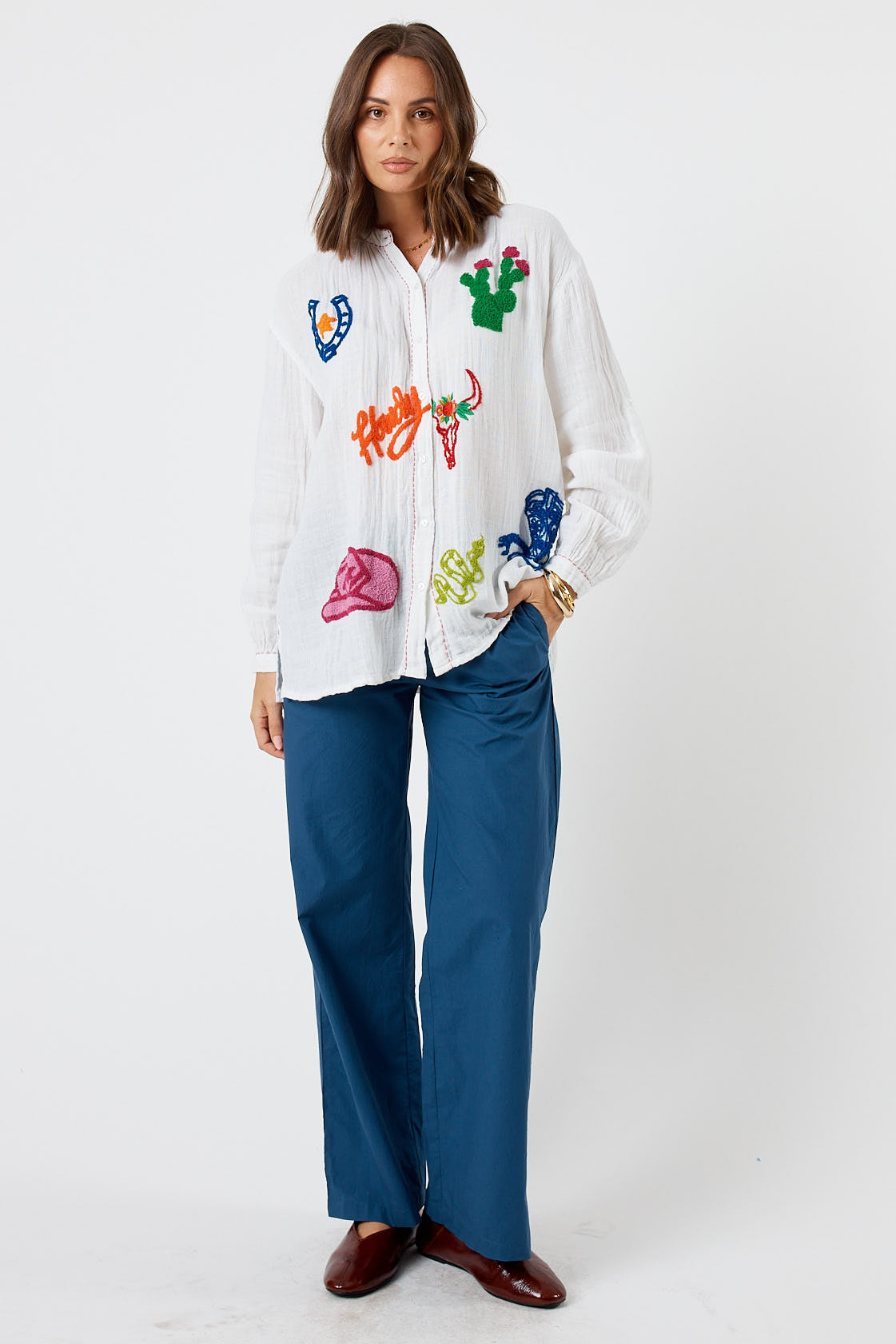 LulaLife Howdy Shirt White