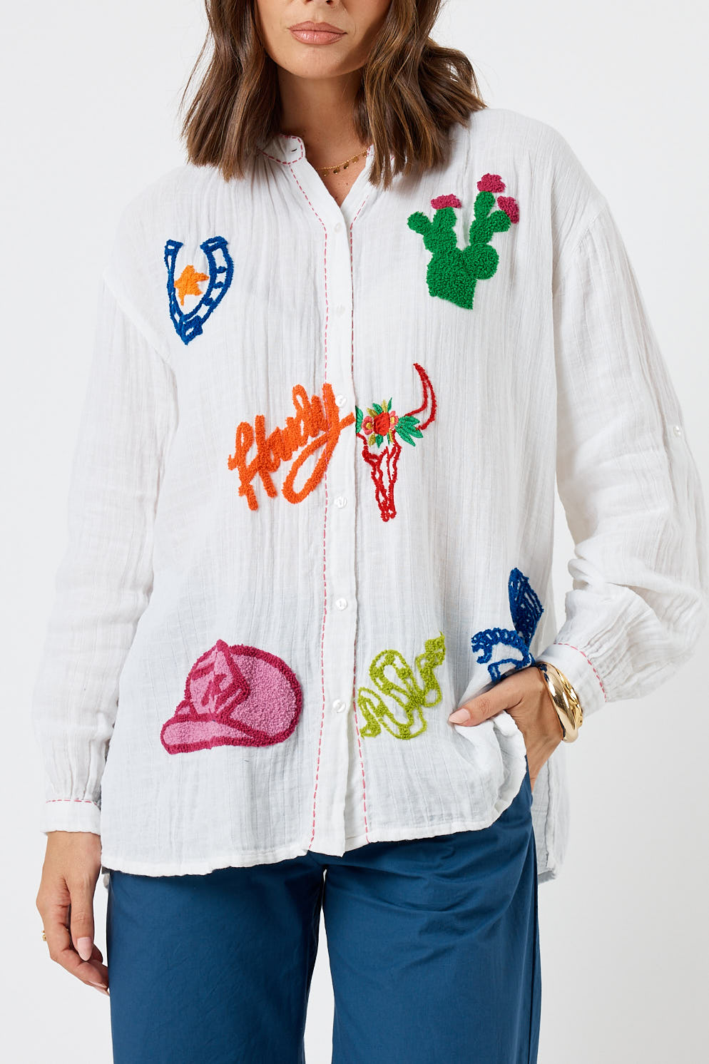 LulaLife Howdy Shirt White