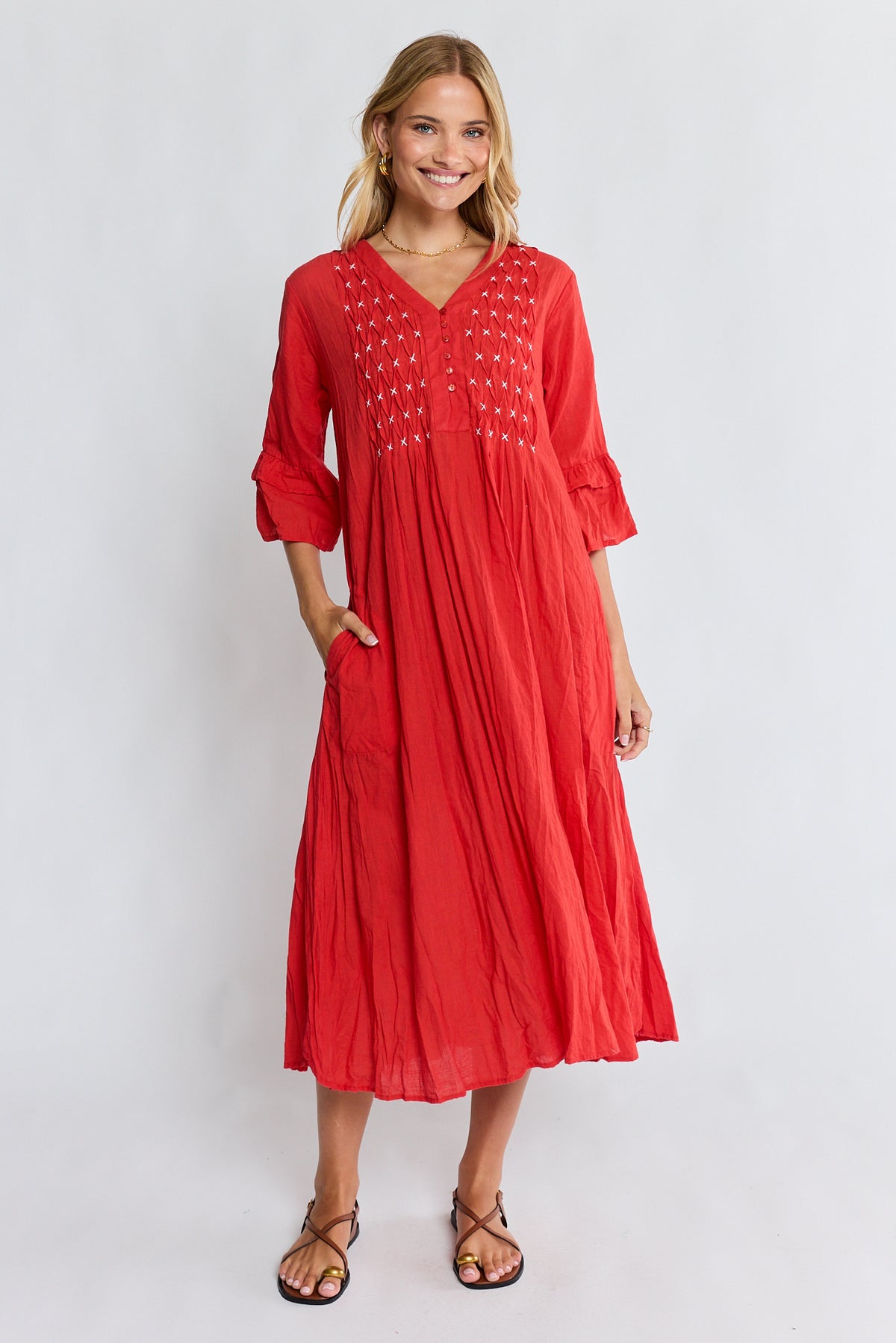 LulaLife Marilyn Midi Red