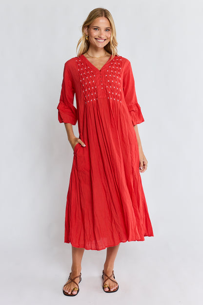 LulaLife Marilyn Midi Red