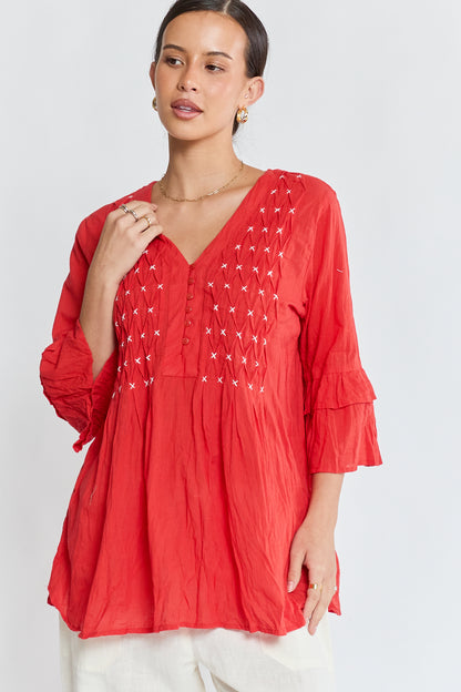 LulaLife Marilyn Shirt Red