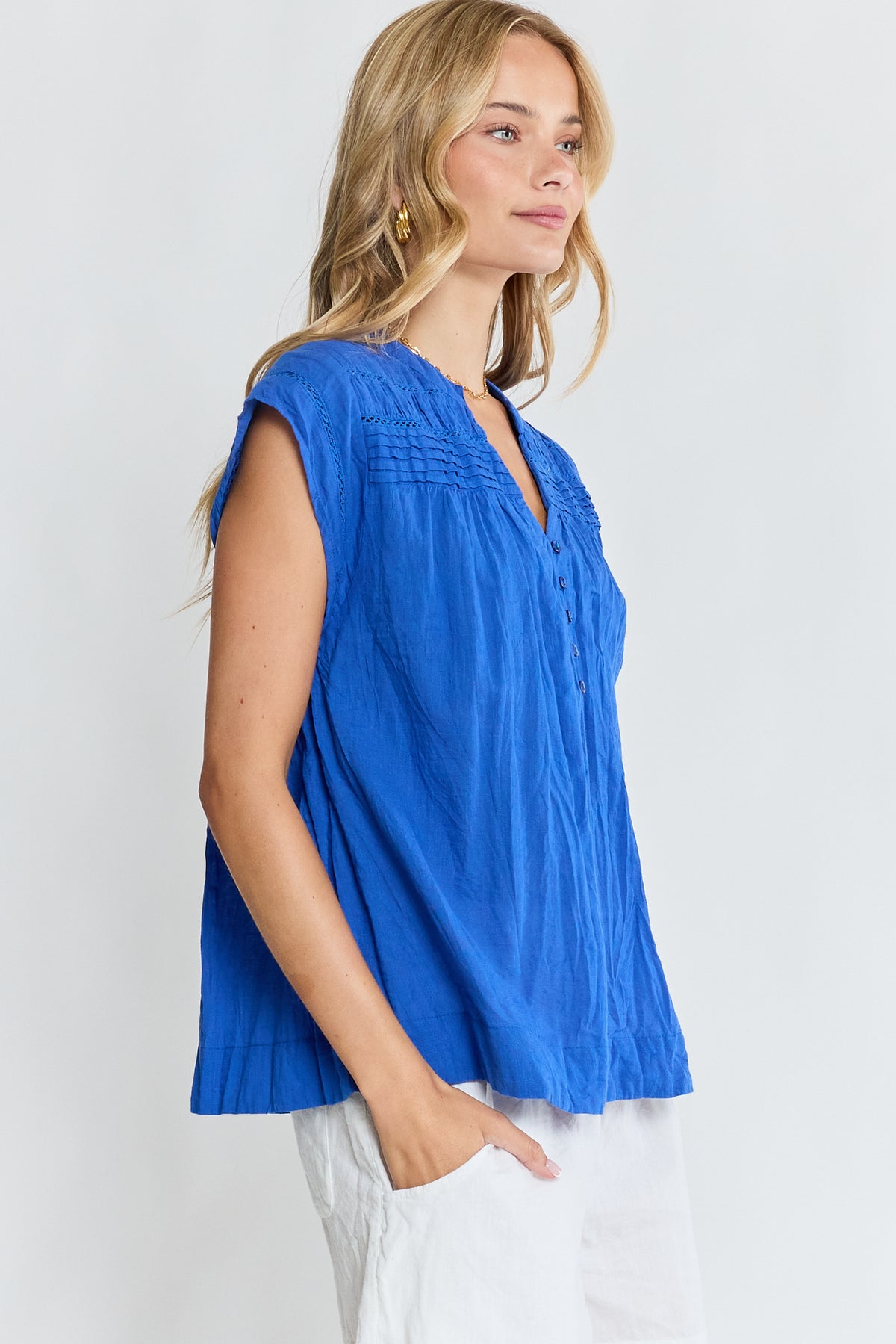LulaLife Marilyn Top Azure