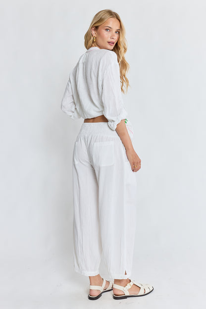 LulaLife Remi Balloon Pant White