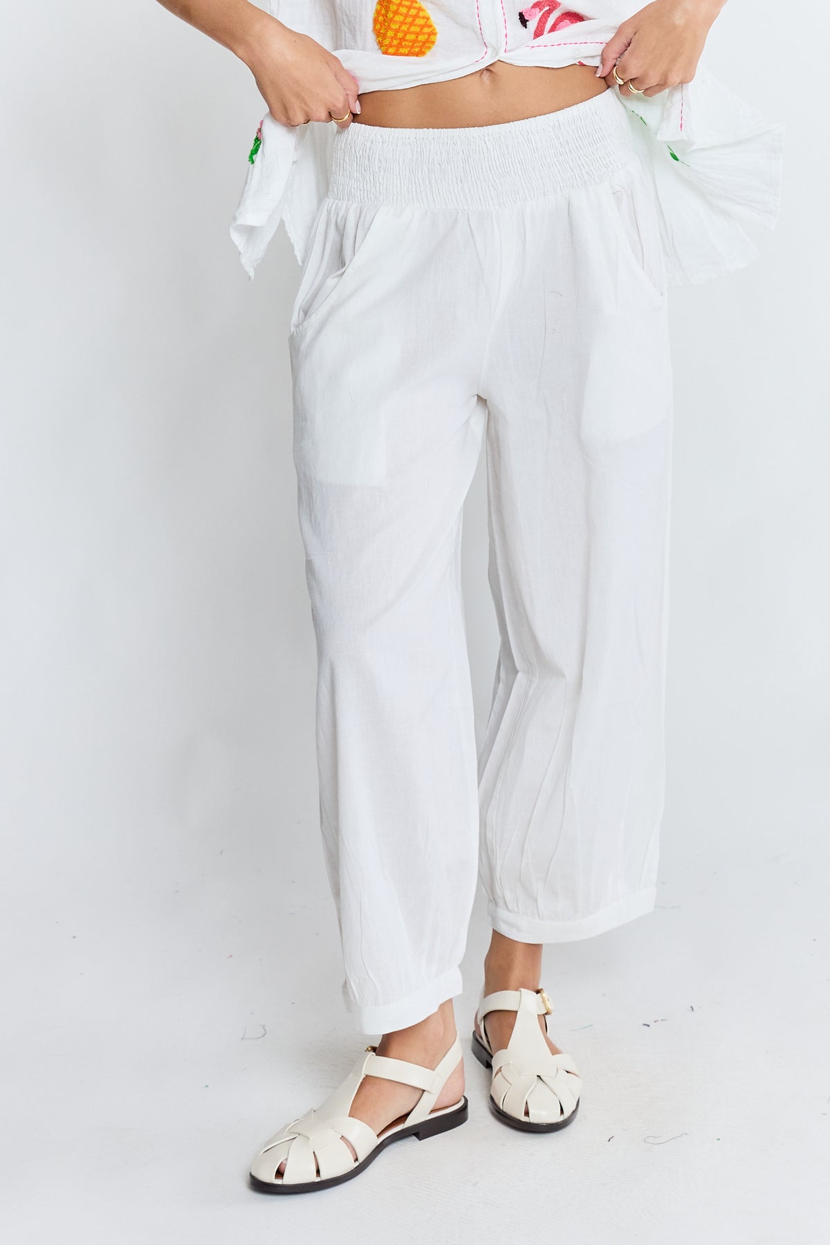 LulaLife Remi Balloon Pant White
