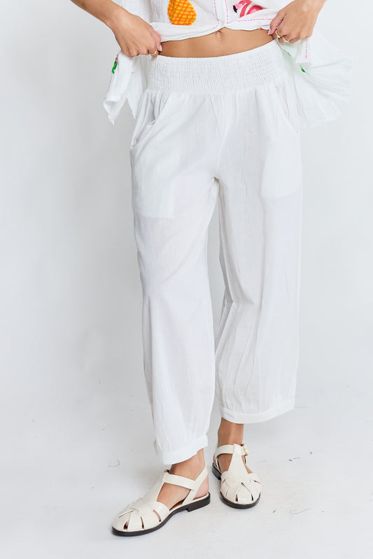 LulaLife Remi Balloon Pant White