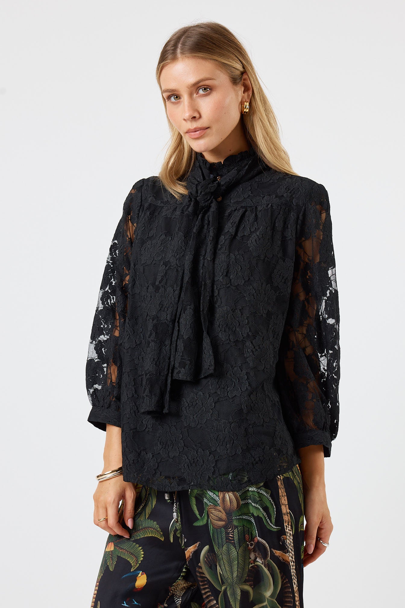 LulaSoul Chandler Lace Shirt Black