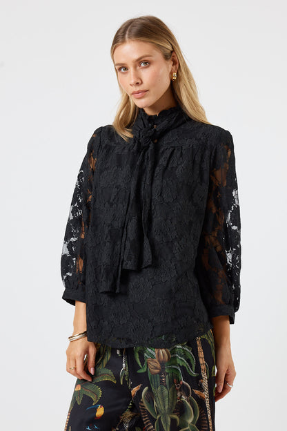 LulaSoul Chandler Lace Shirt Black