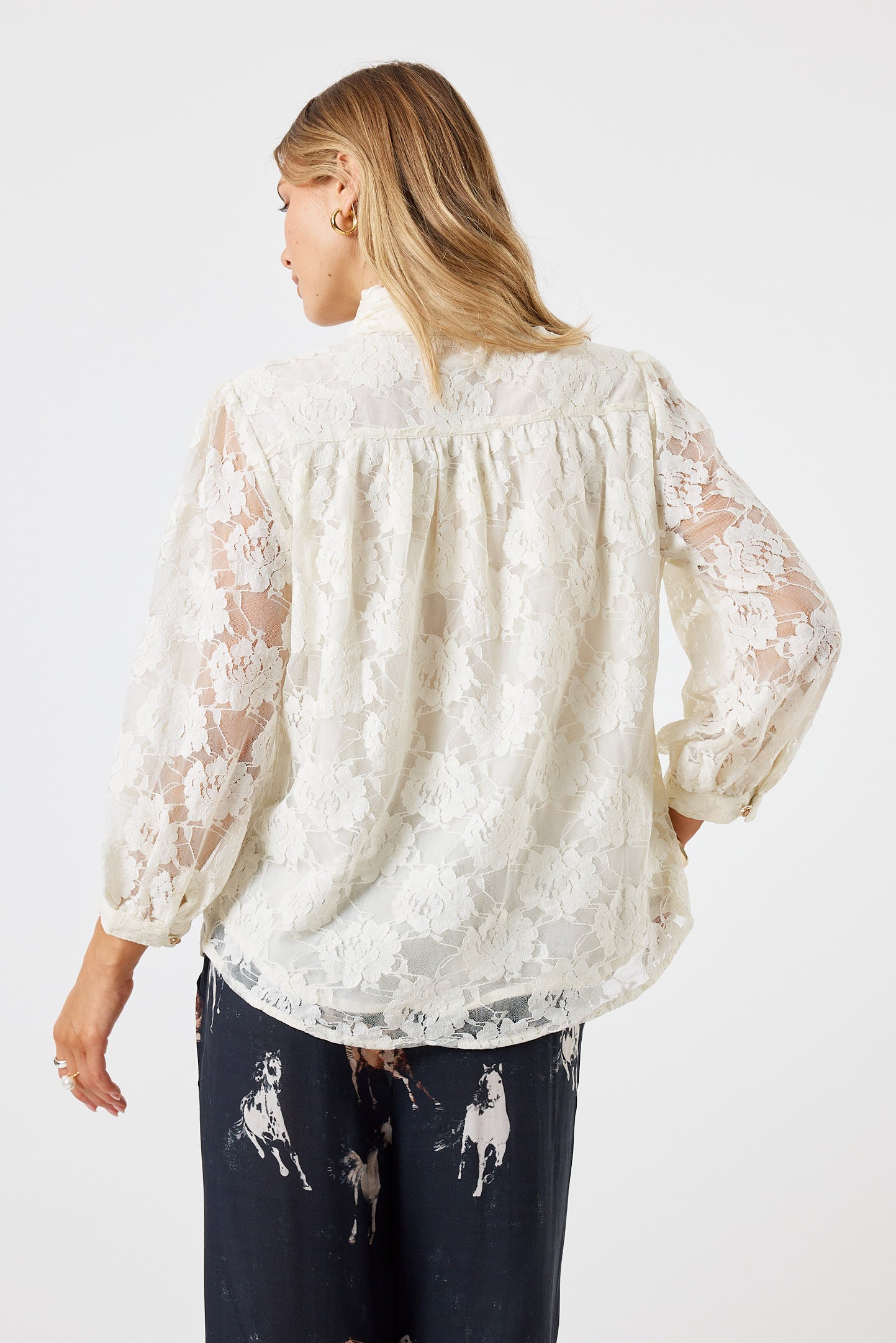 LulaSoul Chandler Lace Shirt Cream