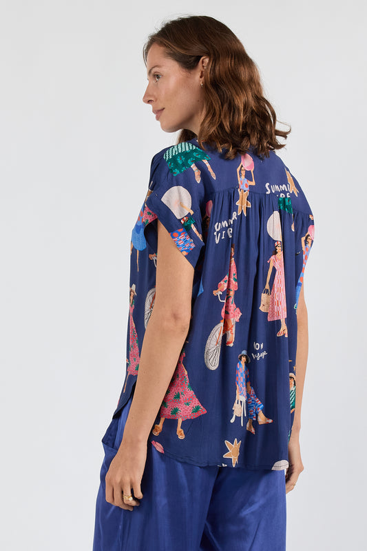 LulaSoul Summer Vibes Top Navy